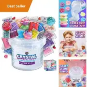 Clear Slime Bucket Kit for Kids - 2000ML Pre-Made Crystal Slime with 29 Supplies