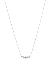 Bloomingdale's Fine Collection Diamond Clover Bar Necklace in 14K White Gold, 0.50 tcw