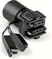 LEDON 12V DC 7-Way Round to 4/5 Pins Flat Trailer Adapter Wiring Plug | Black | Ideal for Truck, RV Tow Lights & Electrical Wiring Harness | Universal Trailer Connector for Seamless Towing
