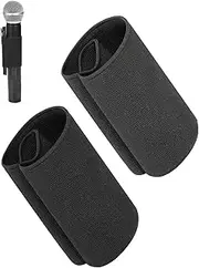 Hand Microphone Elastic Sleeve for Handheld Dynamic Mic Compatible with Sony Recorders,Wedding Vlog Live Streaming Interviews Meeting Speech Lecture Video Studios Recording Device Accessory (2pcs)