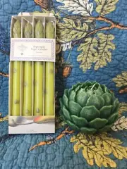 John Derian X Target Asparagus Tapers + Artichoke Candle, Brand New