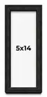 5x14 Shadow Box Black Rustic Barnwood Display Frame | 1.125 Inch Deep | 0.875 I