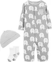 [Carter's] Carters Baby Unisex 3-pc. Elephant Layette Set , Grey/White