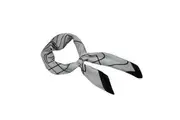 Womens White & Black Maze Silk Feel Soft Neck Scarf