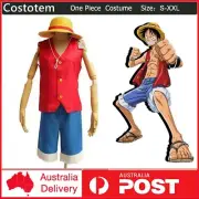 ONE PIECE Monkey·D·Luffy Cosplay Costume Sea poacher Anime Party Halloween + Hat