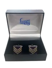 52123 FREMANTLE DOCKER AFL MENS TEAM LOGO COLOUR GIFT BOXED CUFF LINKS CUFFLINKS