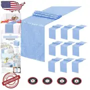 Elegant 12x108" Baby Blue Sequin Table Runner - 10 Pack for Parties & Events