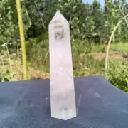 Top! 0.53kg Natural Clear quartz Obelisk Reiki Crystal Wand Point Tower Decor