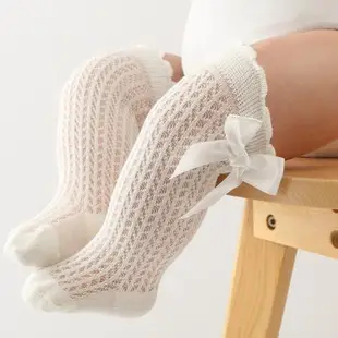 嬰兒白色襪子棉質一周歲抓周百天女童滿月公主兒童過膝女寶寶夏季