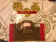 Cookies for Santa Christmas list vinyl table cloth 46 by 46 square new in packag