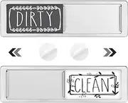 [PIOGHAX] Dishwasher Magnet Clean Dirty Sign,Clean Dirty Sign Indicator with Slide Design with Double-Sided Sticker Ideal Signs for Any Home or Office Kitchen(Art Font Silver)