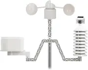 Weather Meter Kit, Wind Vane Cup Anemometer, Anemometer Cup Speed Measuring Sensor Cup RJ11 Connector 3 Cups Wind Direction Gauge for Weather Meter