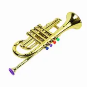 Trumpet Toy Kids Plastic Noise Maker With Cymbal Musical Wind Instrument For CHW