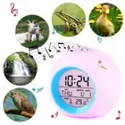 LED 7 Color Changing Digital Alarm Clock Display Night Light Kids Wake Up Clock