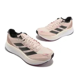 adidas 慢跑鞋 Adizero Boston 11 W 女鞋 粉紅 灰 厚底 路跑 運動鞋 愛迪達 GV9076