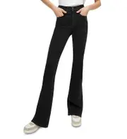 Veronica Beard Beverly High Rise Flare Jeans in Washed Onyx