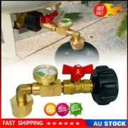 Upgraded Propane Refill Adapter with Valve and Gauge KC