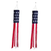 40 Inch American Flag Windsock (Set of 2) - Halloween Decoration Outdoor