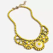 NWT J. Crew Radiant Blooms Gold Statement Necklace - Brilliant Citron Yellow