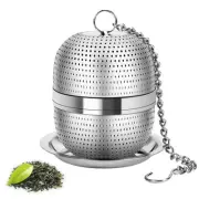 Tea Ball Infuser for Loose Tea, Extra Fine Mesh Tea Strainer with Drip Tray, ...