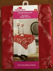 New Valentine Table Throw 52 X52” Red