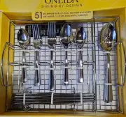 ONEIDA GABLE 51 pc flatware set serving four eight