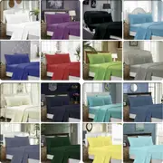 1000TC Ultra Soft Flat & Fitted Sheet Set Single/Double Queen/King/Super King Size Bed