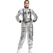 Astronaut Costume Men Halloween Costume For Women Jumpsuits Astronaut Suit Adult Cosplay Costumes SHZNV M men silver