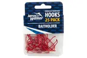 25PK Size 4/0 Jarvis Walker Red Baitholder Chemically Sharpened Fishing Hooks