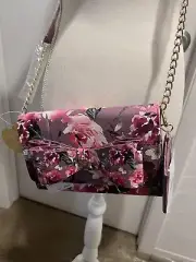NWT Betsey Johnson 2-Piece Set Crossbody Bag Purse & Credit Card Case Mauve Pink