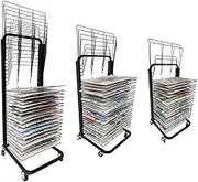 3PCS Art Drying Rack - Steel Drying Painting Racks, A3 Paper Painting Drying Rack, Stackable Metal Artwork Organizer with Wheels, Sturdy Paint Drying Rack, for Art Studios & Classrooms