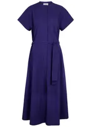 Forte_forte Belted Cotton-poplin Midi Dress - Blue - 2 (UK 10 / S) 2 (UK 10 / S)