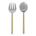 NEW Davis & Waddell Salad Server w/Twisted Gold Toned Handle Set 2pce