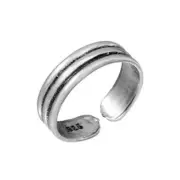 NWT 925 Sterling Silver 3 Row Adjustable Toe Ring or Finger Ring