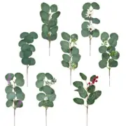 Artificial Eucalyptus Decoration Green Foliage Leaves Fern x10 Stems-35cm