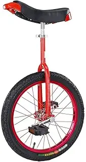 Unicycle Unicycle, Strong Manganese Steel Frame Wheels Unisex 16/18/20/24 Inch Wheel Unicycle Perfect Bicycle for Beginner/Children,Red,16 Zoll
