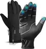 Winter Gloves,Men's Cycling Gloves with Touch Screen Fingers,Winter Thermal Warm Gloves Running Gloves for Men and Women Windproof Water Resistant for Cycling, Skiing H HOME-MART