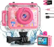 PROGRACE Kids Digital Waterproof Camera - 2024 Upgrade Underwater Camera for Kid