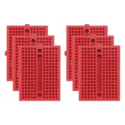 6pcs Mini Breadboard,Solderless Breadboard Small 170 Tie Points,SYB-170,Red