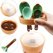 Ceramic Cactus Measuring Spoons set and Cups, Cute Measuring Colorful Kitchen