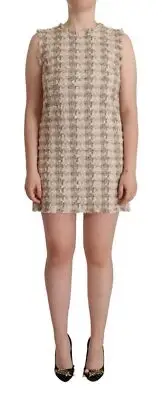 Dolce & Gabbana Chic Checkered Shift Mini Women's Dress Authentic