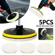 5Pcs Car Polishing Pads Wool Buffing Pads Automobile Buffer Polisher Bonnet Pads