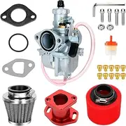 FVRITO Mini Bike 212cc Carburetor VM22 Carb Jet Kit for Predator 212 Coleman CT200U BT200X KT196 Go Kart Baja Warrior 196cc GX160 GX200 Clone Engine Performance Parts with Air Filter Intake Manifold
