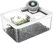 Fish Tank,Indoor Miniature Tank Decor - Ancient Hydroponic System Aquariums with USB Pump and Light for Reef Shrimp Jellyfish Betta Desktop Decoration