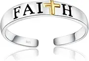[Hoops & Loops] Sterling Silver Two Tone Inspirational Toe Ring
