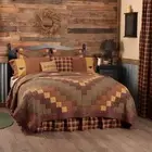 Heritage Farms Patchwork Twin Quilt. VHC Brands. Burgundy, Mustard