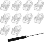 EMSea 10PCS 2PIN LED Light Strip Connectors 10mm Wide Unwired Gapless Solderless Strip to Wire Quick Adapter for Waterproof Or Non-Waterproof Single Color LED Light Strip