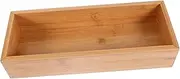 IMIKEYA Bamboo Wooden Storage Box Organizer for Office Home Minimalist Design Chopsticks Storage Basket Natural Wood Drawer Tray for Desktop Kitchen Use