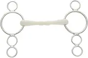 Lorina Flexi Mullen Mouth 3 Ring Horse Dutch Gag (UK Size: 5.5in) (Silver)