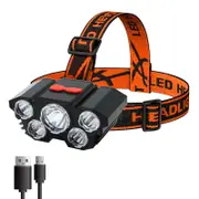 5 Led Rechargeable Flashlight with Built in 18650 Battery Strong Light for Camping Fishing and Adventure